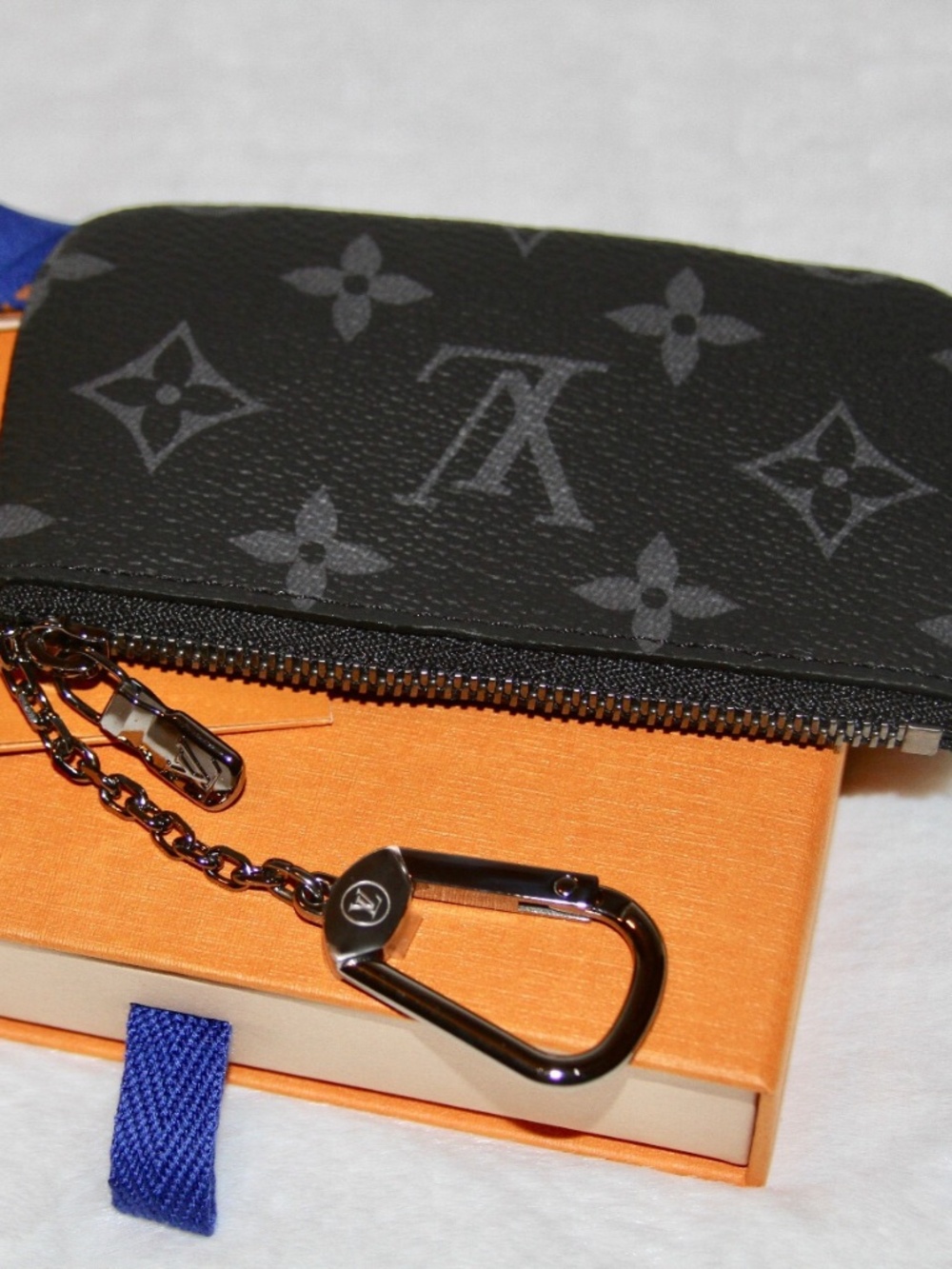 LOUIS VUITTON Pochette Cles Key Pouch Monogram Eclipse Reverse Purse Card Wallet - Picture 4 of 11